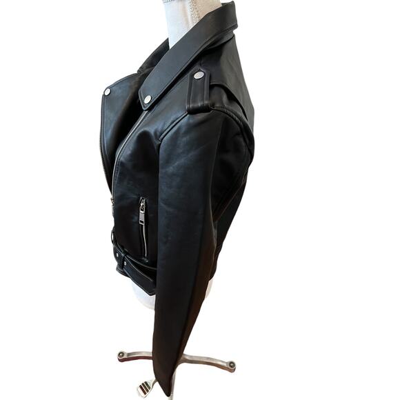 Rebecca Minkoff Moto jacket faux leather black M - Picture 5 of 8